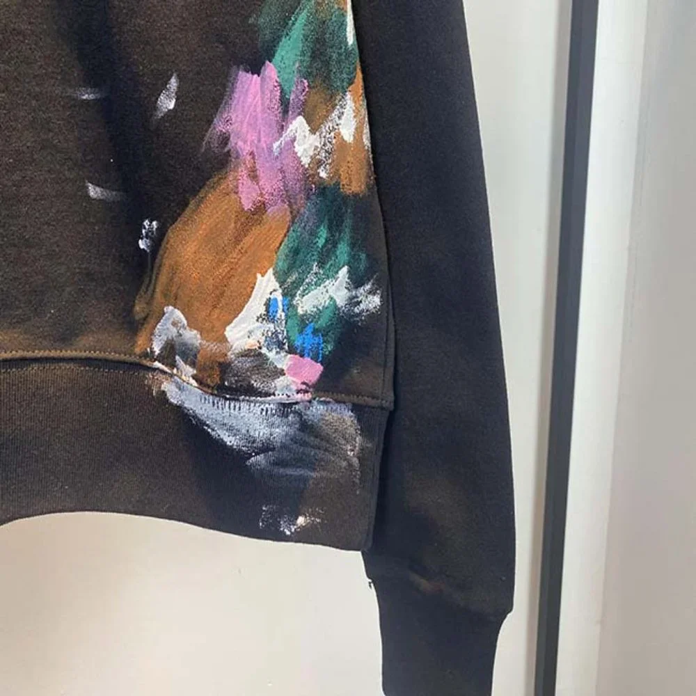 GALLERY DEPT Orange Letter Print Logo T-Shirt - Black Long Sleeve - Picture 16 of 16